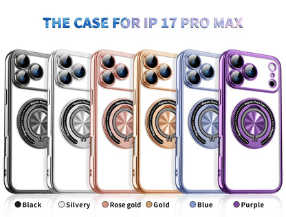 360° Spin Invisible Ring Stand Magnetic For Magsafe Phone Case For iPhone 17 Air 16e 16 15 14 Plus 13 12 11 Pro Max Back Cover