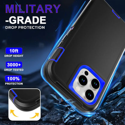 Shockproof Armor Defender Phone Case For iPhone 17 16 Pro Max 17 Air 16E 13 12 Mini 14 15 Plus 11 Hard PC+TPU Bracket Back Cover