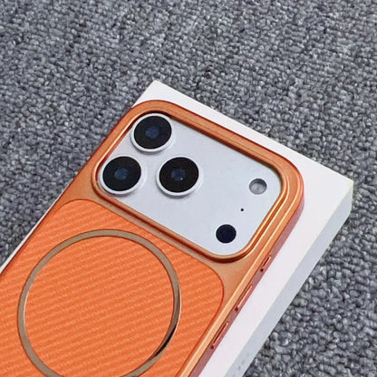 Business Sle Plating Carbon Fiber Slim Magnetic Case For IPhone 17 Pro Max 17 Pro Wireless Charge Shockproof Protect Back Cover