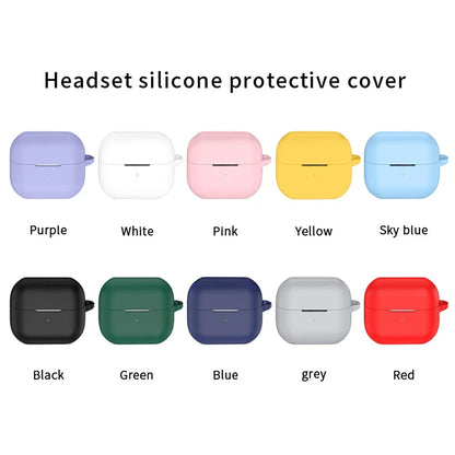 Silicone Earphone Protective Cover with Carabiner for Samsung Galaxy Buds 3 and 3 Pro Dustproof Skin Sleeve