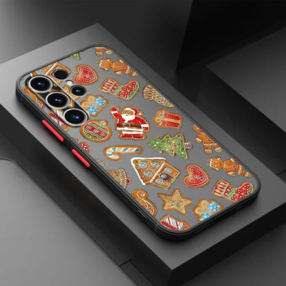 Back Phone Cover Case for Samsung Galaxy S23 Ultra S20 S21 S22 Plus S10 S9 S24 FE S25 Edge Cartoon Christmas Style Pattern