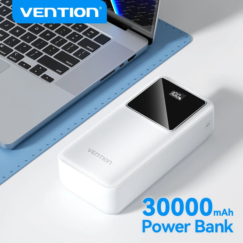 Vention Power Bank 30000mAh PD 22.5W Fast Charging Phone External Battery Powerbank Charger for Xiaomi Poco iPhone Samsung iPad