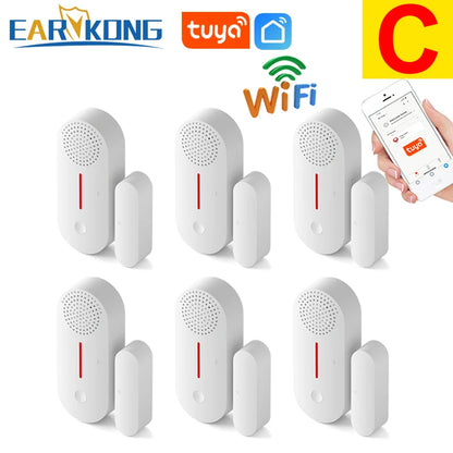 WiFi Door Window Sensor WiFi Security Alarm Door Open Closed Detectors Sound 0-100dB APP Remote Control Timing Arm & Disarm