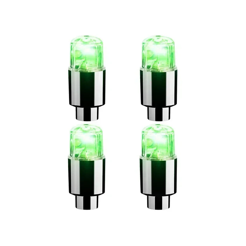 2/4/8Pcs Colorful LED Wheel Lights Car Tire Valve Caps Neon Light Universal Motorcycle Bicycle Valve Cover Auto Accessories