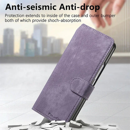 Strong Magnetic 2 In 1 PU Leather Case For Samsung Galaxy Z Fold 7 6 5 4 3 Magsafe Case Detachable Flip Card Holder Wallet RFID