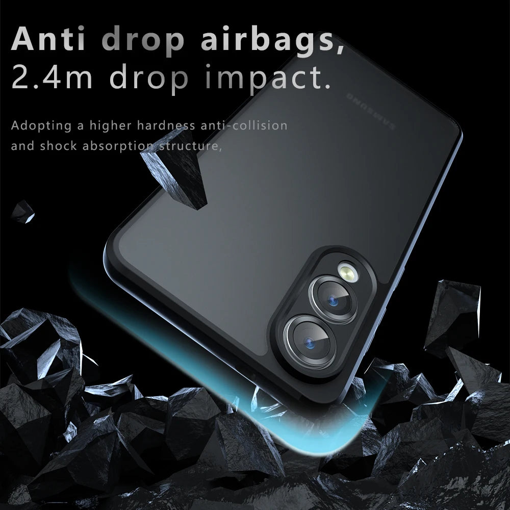 For Samsung S25 Edge Case Matte Clear Skin Feel Case for Galaxy S25 S24 S23 S22 Plus FE Ultra Camera Protector Shockproof Cover