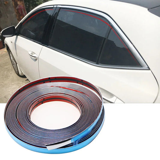Blue Film Car Window Chrome Bright Strip Front Bumper Anti-Collision Strip Body Frame Body Modification Medium Mesh Trim Strip