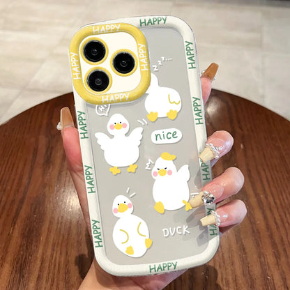 Cut Cat Aninal Phone Case For iPhone 13 Funda iPhone 15 11 16 14 17 Pro Max Air 12 7 8 Plus SE 2020 17promax Silicone Soft Cover