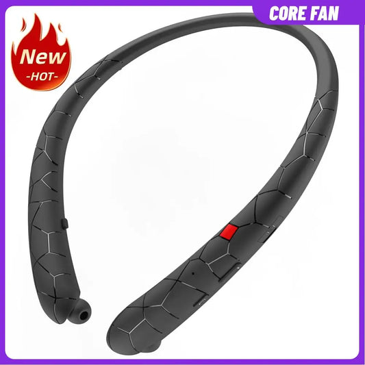 Neckband Headset Waterproof Workout Headphones Bluetooth-Compatible5.0 Retractable Earbuds with Mic for iPhone Samsung LG