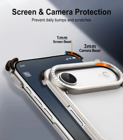 Oatsbasf Metal Slim Phone Case for iPhone 17 Air/17 Pro/17 Pro Max Case Frameless Minimalist Wireless Charging Protecitve Cover