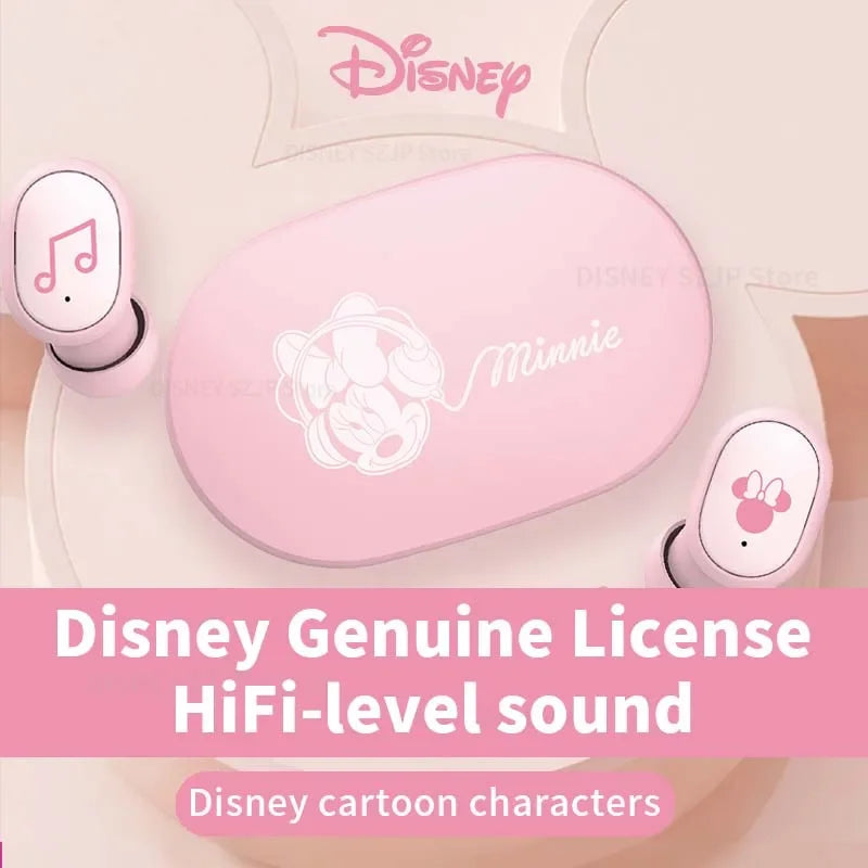 Disney Original Earbuds E6S Mini Cartoon Wireless Earphones Bluetooth 5.3 HIFI Sound Noise Reduction Headphone Long Battery Life
