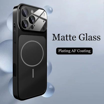 Glass Nano Matte Case For iPhone 17 Pro Max 17Air 17Pro 16 15 14 13 Pro Max Cover Magnetic Wireless Charge Armor Funda