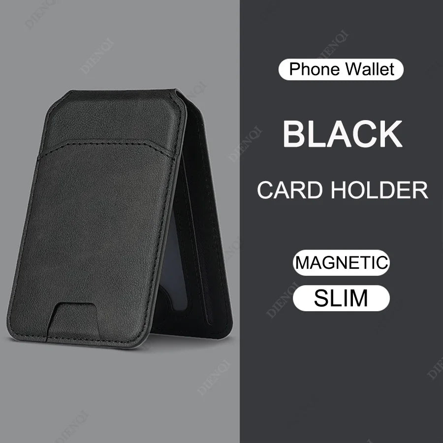 Magnetic Pu Leather Mobile Phone Case Card Pocket Phone Magsafe Credit Cards Holder Stand Cardholder for Apple Iphone 16 15 14