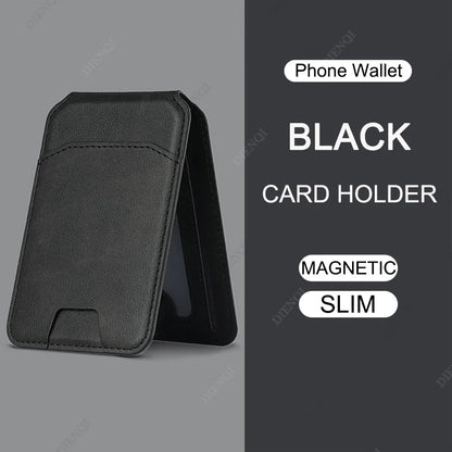 Magnetic Pu Leather Mobile Phone Case Card Pocket Phone Magsafe Credit Cards Holder Stand Cardholder for Apple Iphone 16 15 14