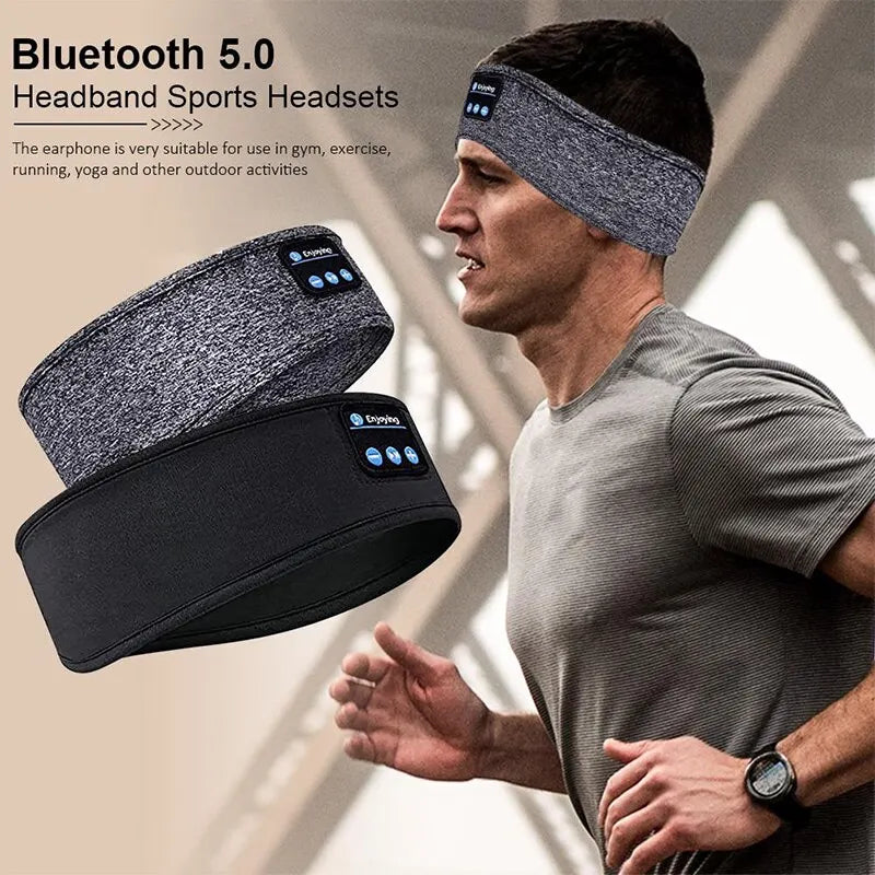 Fone Bluetooth Earphones Sports Sleeping Headband Elastic Wireless Headphones Music Eye Mask Wireless Bluetooth Headset Headband - covers4phones