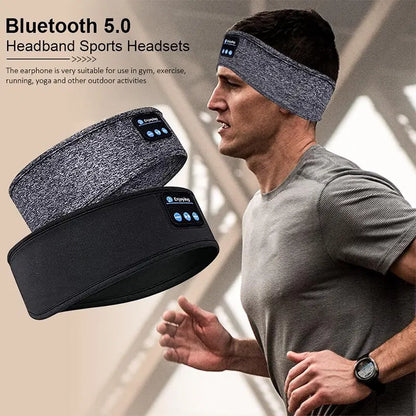 Fone Bluetooth Earphones Sports Sleeping Headband Elastic Wireless Headphones Music Eye Mask Wireless Bluetooth Headset Headband - covers4phones