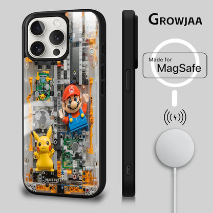 Super M-MarioS Bros Game Phone Case For iPhone 16 15 14 13 12 11 Pro Max Plus Mini Magsafe Mirror Wireless Magnetic Cover