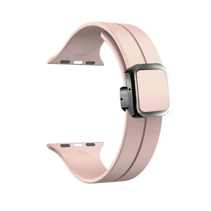 New Magnetic Buckle Silicone Strap For Apple Watch Band 44mm 45mm 38mm 49mm 40 42 41mm Sport Bracelet iWatch ultra 2 9 6 7 8 SE