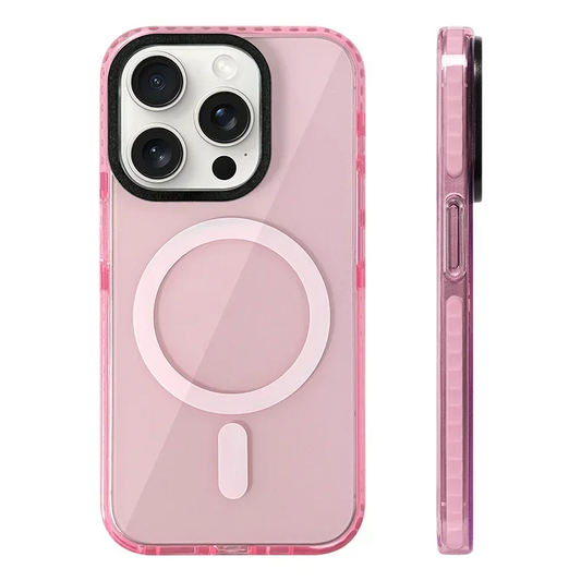 Transparent Neon Color MagSafe Phone Case for iPhone 15 16 Pro Max 15pro 13 14 12 11Wireless Charging Soft Silicone Bumper Cover