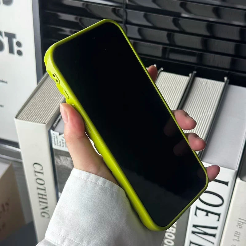 Fashion Green Pearl Round Bead Hollow Out Phone Case For iPhone 16 15 13 14 Pro Max Soft TPU Heat Dissipation Back Cover