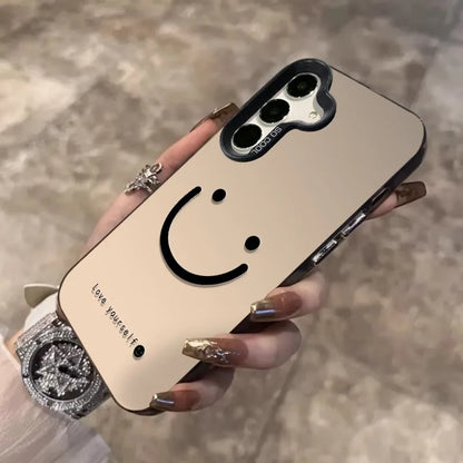 For Samsung Galaxy S25 S24 S23 Ultra S22 Plus S21 FE Case Color Silver Smile Cheeks Cover For A56 A55 A54 A53 A36 A25 A24 Funda