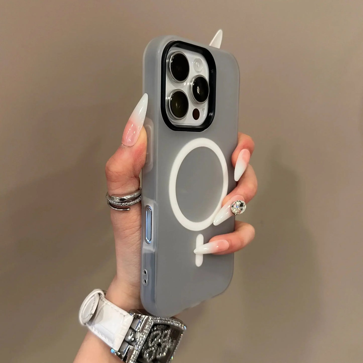 Luxury Candy Color 2 IN 1 Magsafe Case for iPhone 16 15 14 13 12 17 Pro Max Plus Magnetic Wireless Charge Clear Matte Soft Cover