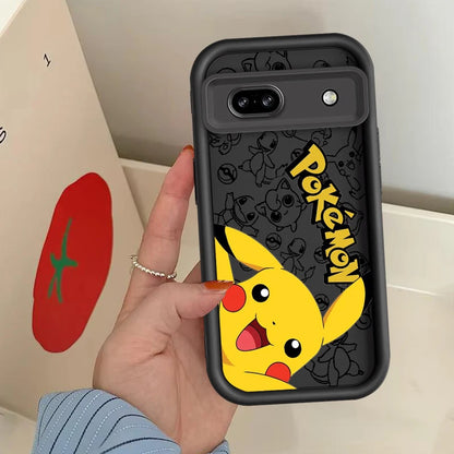 P-Pokemones Cute Anime For Google Pixel 9 8A 8 7 7A Pro XL 5G Eye Ladder Phone Case Soft TPU Shockproof Cover