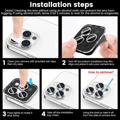2-3Pcs Metal Tempered Glass Camera Lens Protector Cover For IPhone 15 16Pro Max 15 16 Plus Protection Phone Accessories