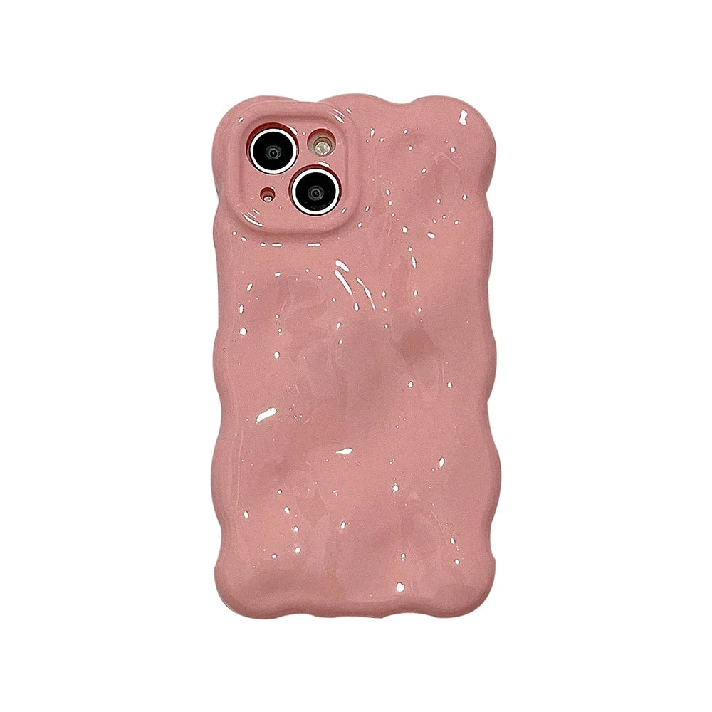 Qianliyao 3D Bubble Wave Pattern Phone Case For iPhone 16 15 14 13 12 11 Pro Max 14promax 14pro Soft Shockproof Back Cover
