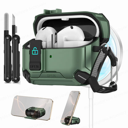 2025 New for Galaxy Buds 3 Pro Fudas Samsung Magnetic Lock Case With Phone-Stand Design Compatible with Magsafe Buds3 Buzz 3 pro
