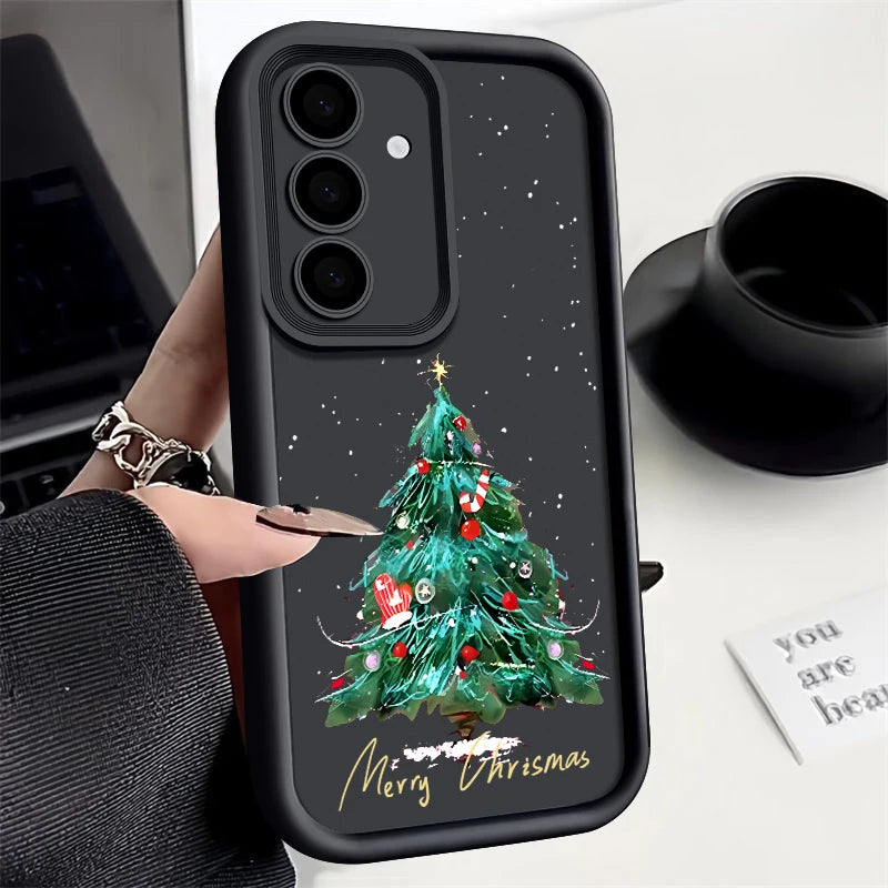 Case For Samsung Galaxy A17 A56 A16 A55 A15 A36 A35 A25 A26 5G S25 Edge S22 S24 Ultra S23 S24 FE TPU Christmas Tree Phone Cover