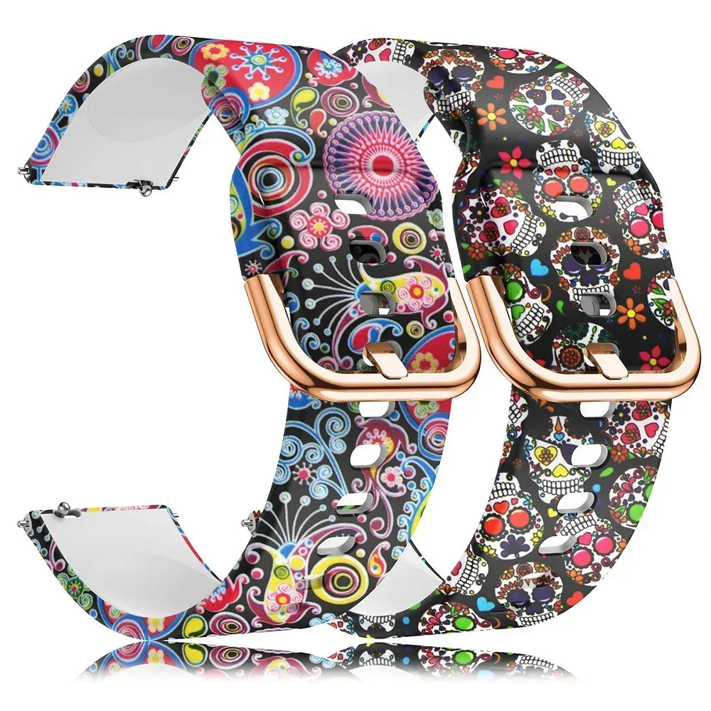 18mm 20MM 22mm band For Redmi Watch 5 lite/ Xiaomi Mi Watch 5 Active Wristband Printed Silicone Bracelet Sport strap Accessories