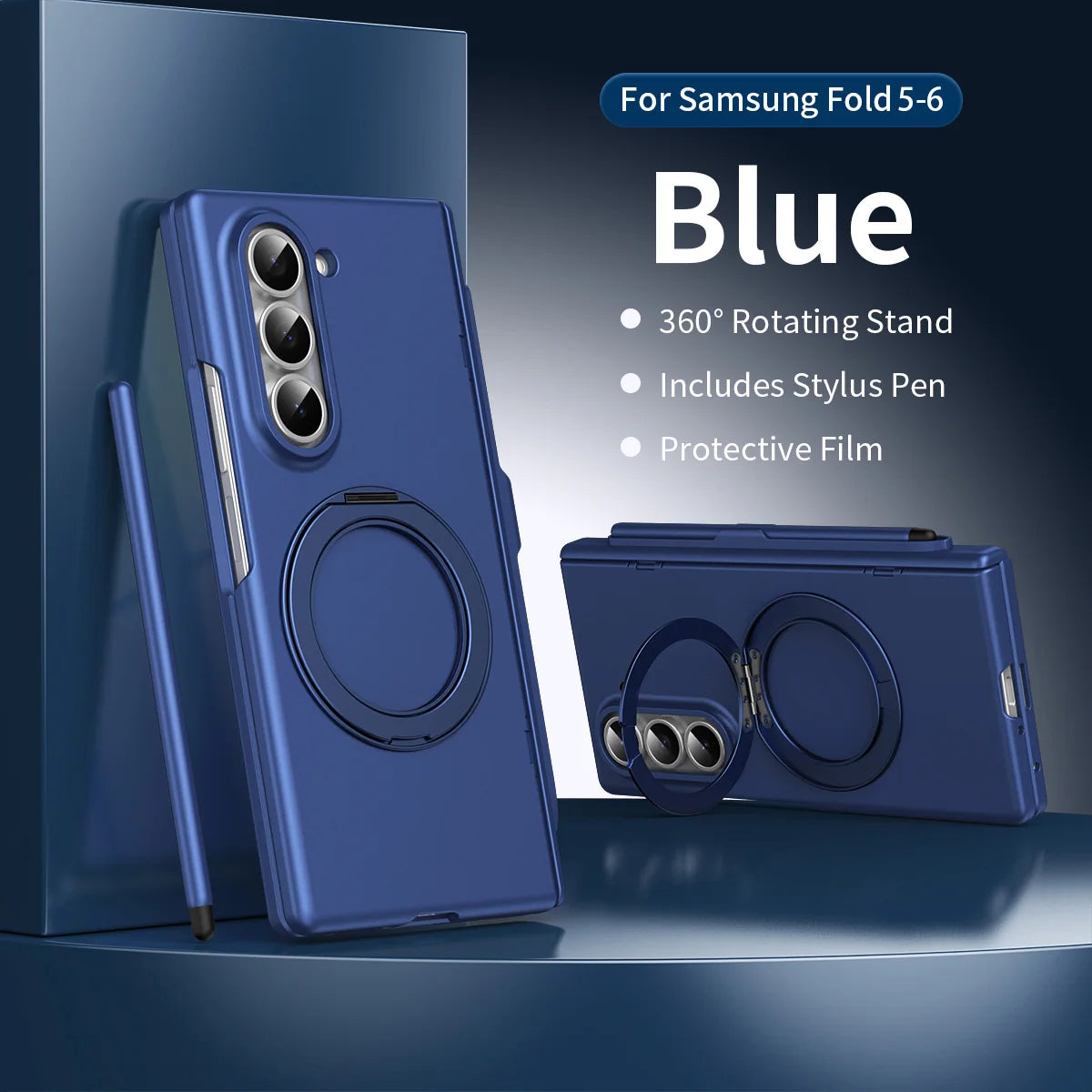 With Protector Glass For Samsung Galaxy Z Fold 7 6 5 4 3 TriFold Case Magnetic wireless charging Cover Shockproof Armor Film Pen