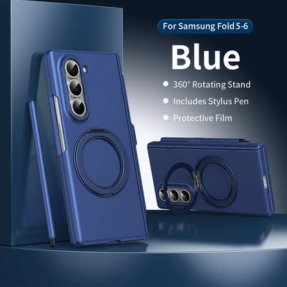 With Protector Glass For Samsung Galaxy Z Fold 7 6 5 4 3 TriFold Case Magnetic wireless charging Cover Shockproof Armor Film Pen