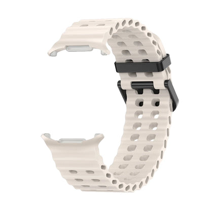 NEW Marine Silicone Strap For Samsung watch ultra 47mm Bracelet No Gaps Sport two-tone Band for Galaxy 7 ultra watchband straps