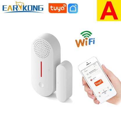 WiFi Door Window Sensor WiFi Security Alarm Door Open Closed Detectors Sound 0-100dB APP Remote Control Timing Arm & Disarm