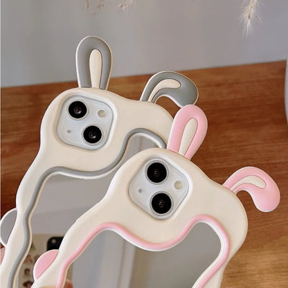 Rabbit Ear Silicone Phone Case for IPhone X XS XR XSmax 6/7/8Plus 14 13 12 11 Pro Promax 15 Pro Max