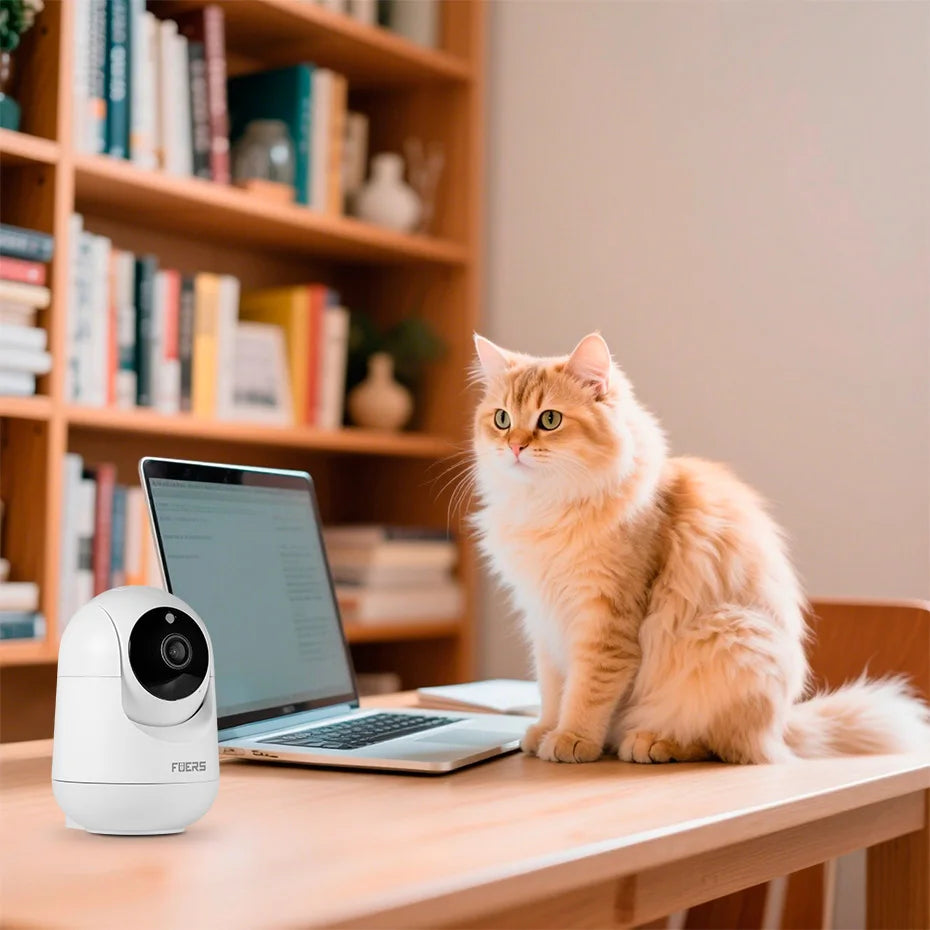 FUERS 4K 8MP WiFi IP Camera With Adjustable Bracket Tuya Smart Home Security Wireless Surveillance Camera Baby Monitor Mini Cam