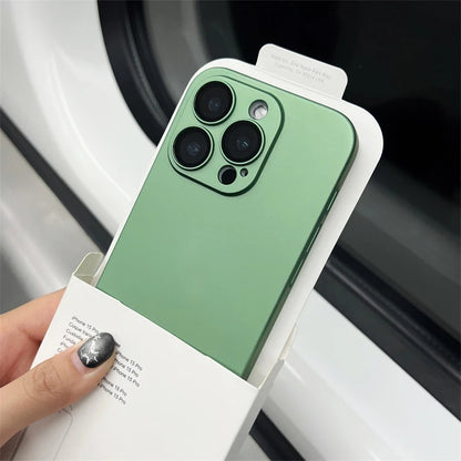 Original Color Ultra Thin Matte PC Case for iPhone 16 15 14 Plus 13 12 11 Pro Max Glass Camera Protection Shockproof Slim Case
