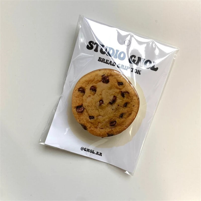 Korea Cute Waffle Cookies Griptok Bracket For iPhone 15 Samsung Food Phone Accessories Holder Ring Support Stand Grip Tok Gift