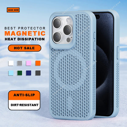 New Heat Dissipation Magnetic Phone Case for iPhone 14 15 16 Plus 11 12 13 16 Pro Max Matte Magsafe Charging Shockproof Cover