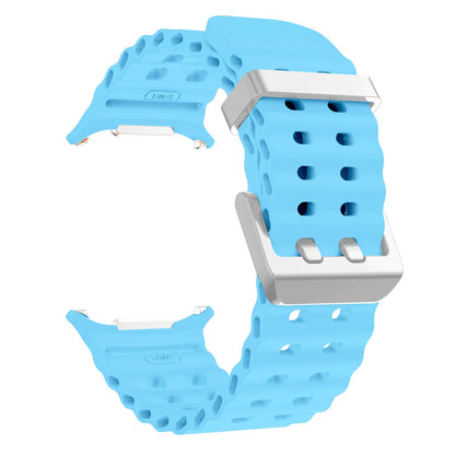 NEW Marine Silicone Strap For Samsung watch ultra 47mm Bracelet No Gaps Sport two-tone Band for Galaxy 7 ultra watchband straps