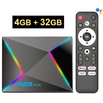 R69 Plus Voice Control TV Box Ultra HD 8K Allwinner H728 Octa Core Support Netflix tv box WIFI 6 Set Top Box