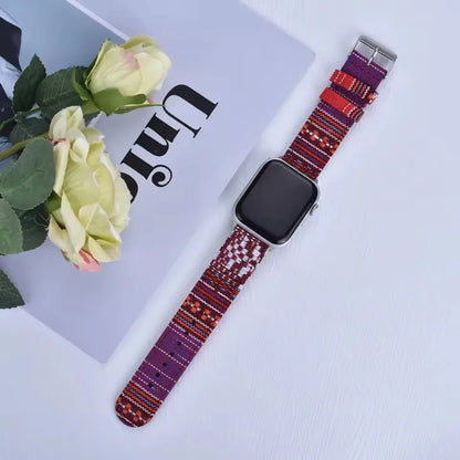 Christmas Exotic Style Fabric Straps For iWatch Band 8 7 SE 45mm 44mm 42mm Sports For Apple Watch 41mm 40mm 38mm Series 6 5 4 3