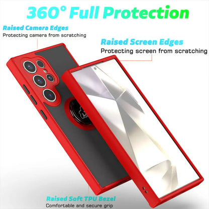 Armor Matte Case For Samsung S25 S24 S23 S22 S21 S20 Note 20 Ultra Plus S25edge S24FE S23FE Magnetic Ring Stand Shockproof Cover