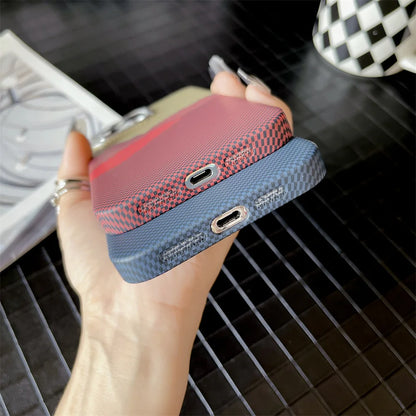 Colourful Kevlar Pattern For Magsafe Magnetic Phone Case For iPhone 16 15 11 12 13 14 Pro Max Luxury Wireless Charge Matte Cover