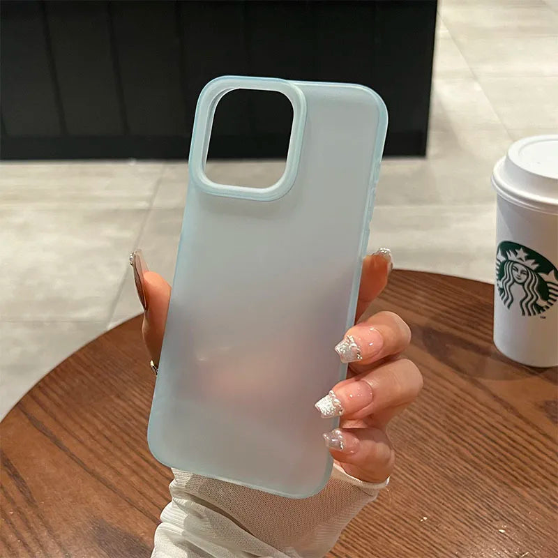 Soft Matte Candy Transparent Phone Case For iPhone 11 12 13 14 15 16 Pro Max Plus X Xs Max XR Shockproof Silicone Bumper Cover