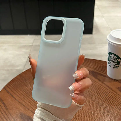 Soft Matte Candy Transparent Phone Case For iPhone 11 12 13 14 15 16 Pro Max Plus X Xs Max XR Shockproof Silicone Bumper Cover