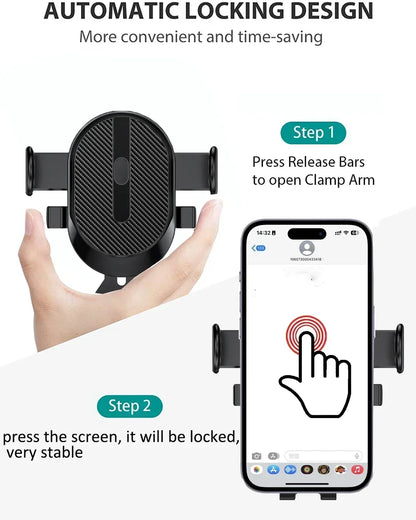 Universal Car Phone Holder Stand Auto Clamp Strong Grip 360 Rotatable Air Vent Car Bracket For iPhone Pro Max Samsung All Phones