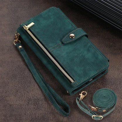 Phone Case for Samsung Galaxy S23 S24 FE S25 Ultra Edge S22 Plus A16 A06 A26 A36 A56 A15 A35 A55 Cover Zipper Wallet Crossbody